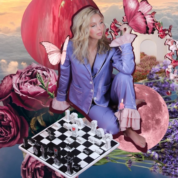 Madeleine Simon Studio The Lazy Artist PJs Pink Purple Size Small - Picture 3 of 8